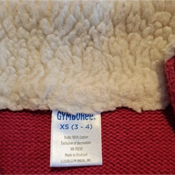 Gymboree boys xs or 3-4Mountain Lodge red and brown zip front sweater VGUC - Picture 2 of 3